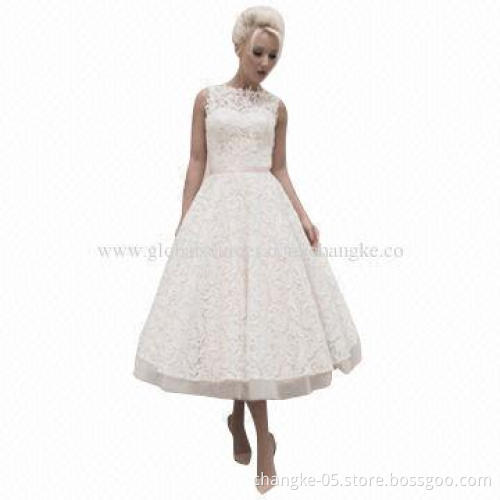 2014 New Wedding Dresses, Lace Crew Neckline